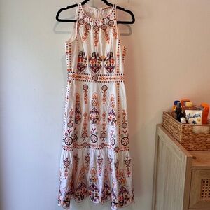 Tory Burch Geo Print Arabella Maxi Cotton Dress